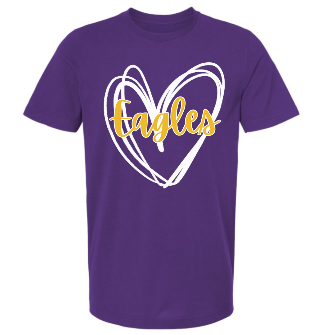 Avon Eagles Heart with Eagles written out in yellow over white heart