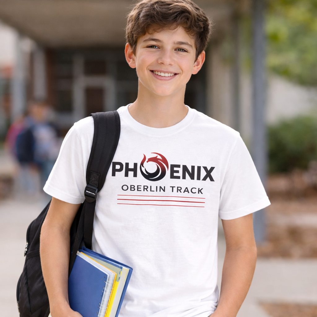 Oberlin Phoenix Track T-Shirt – School Spirit Tee for Students, Parents & Fans
