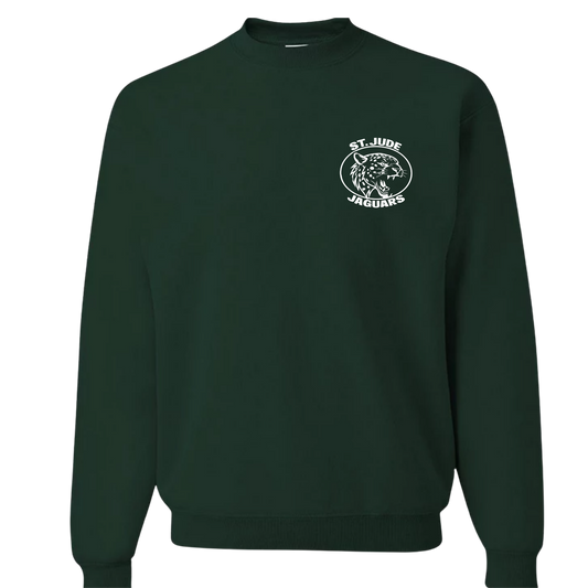 Dark green sweatshirt with 'St. Jude Jaguars' logo on a white background