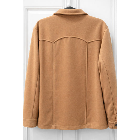 ANA A New Approach Tan Wool Blend Shirt Jacket XL Button Front Shacket Coat XL