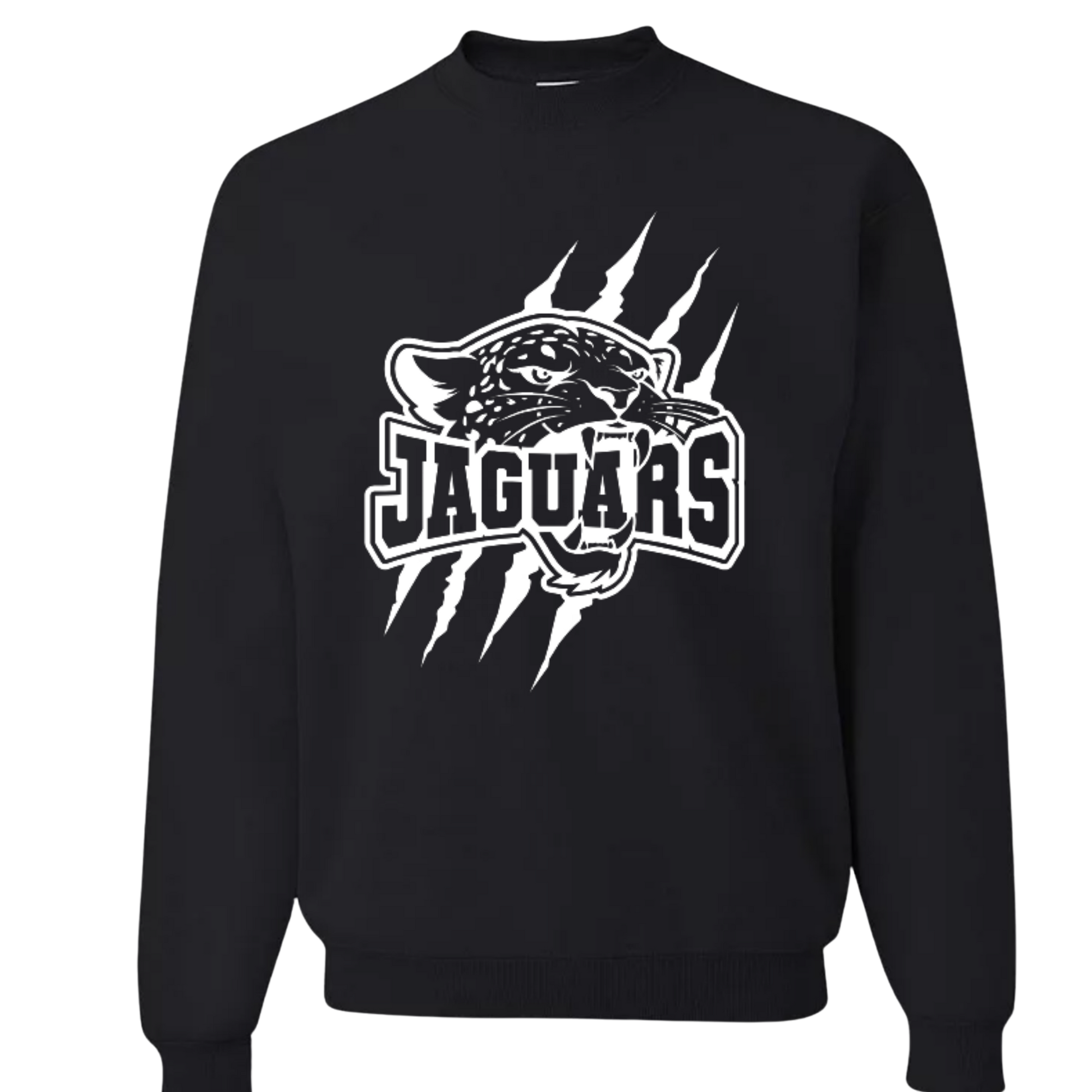 Black sweatshirt with jaguar logo and 'Jaguars' text on a white background