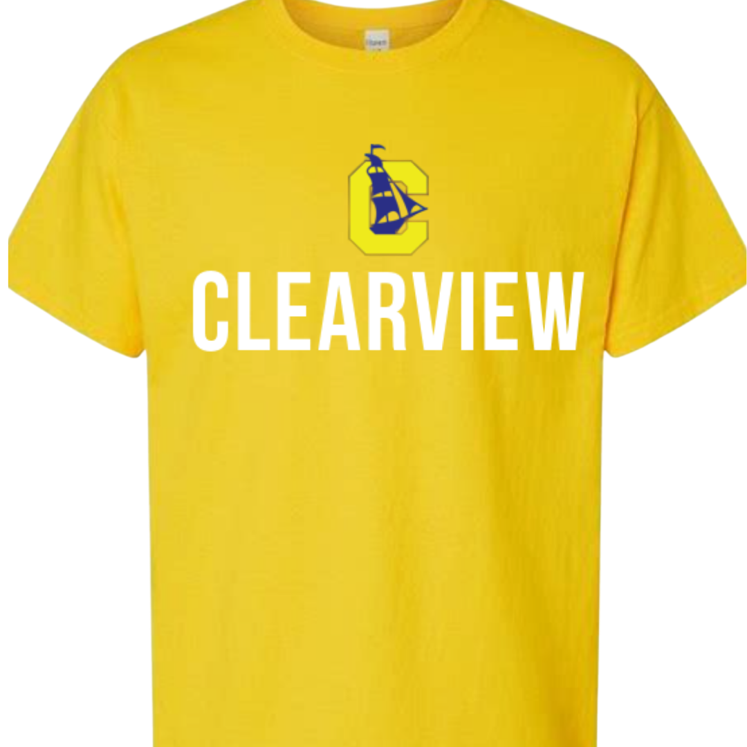 Clearview Clippers Logo on Yellow Shirt