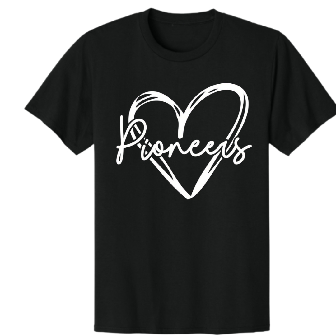 Elyria Pioneers School Spirit Apparel HEART PIONEERS