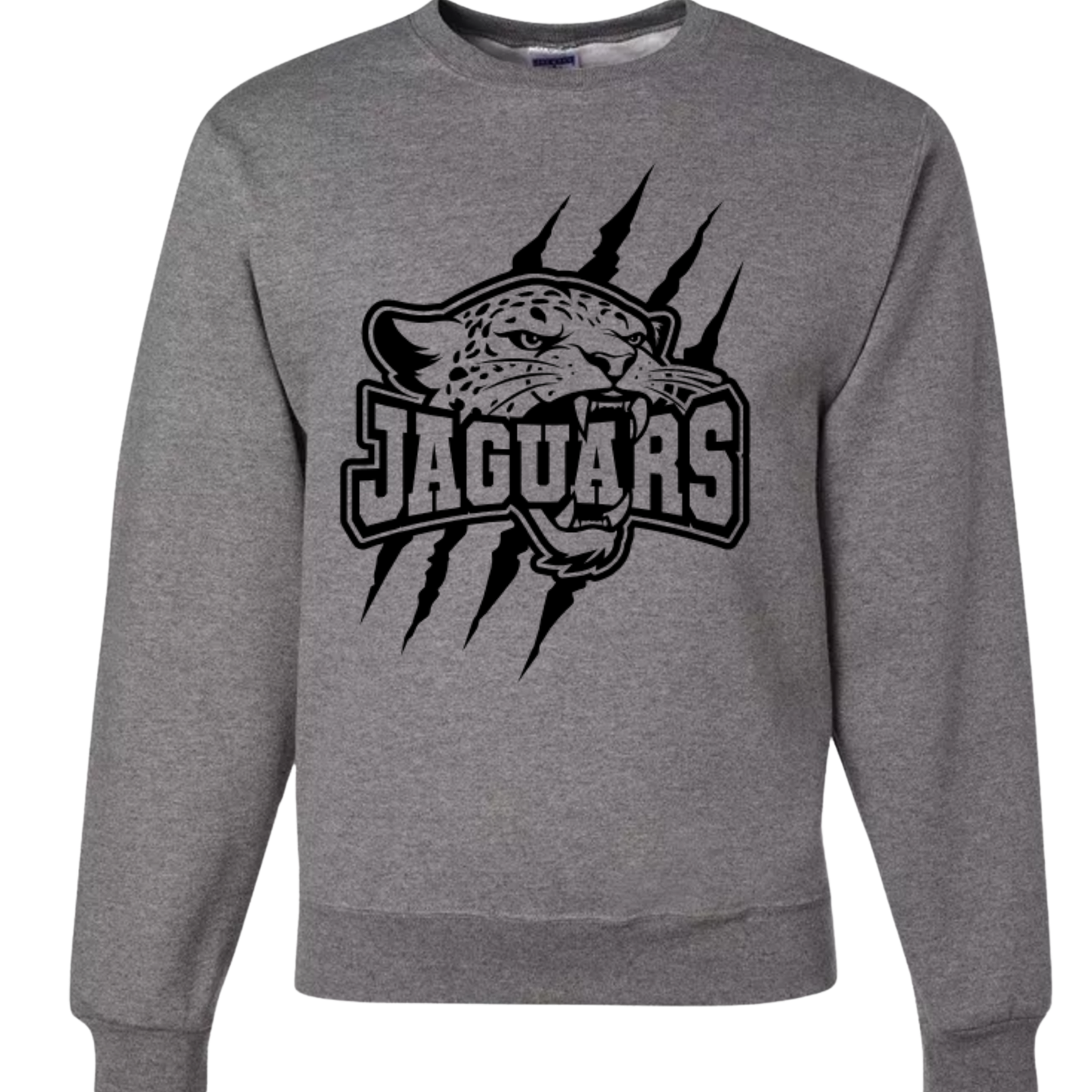 Gray sweatshirt with jaguar logo and 'Jaguars' text on a white background