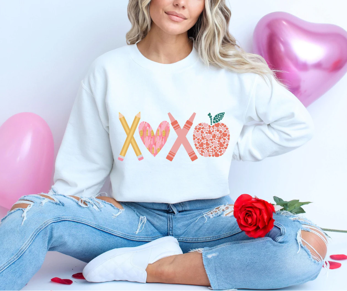 XOXO Pencils Apples Love Teachers