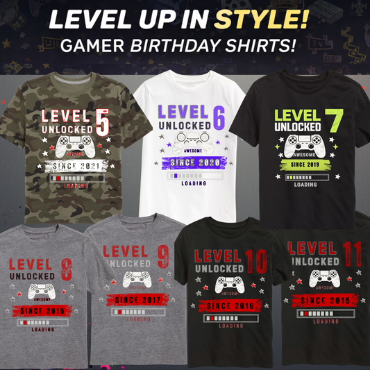 🎮Level [insert age] Unlocked (Awesome Since [insert birthyear]) -- Customize to Birthday Age --🎮