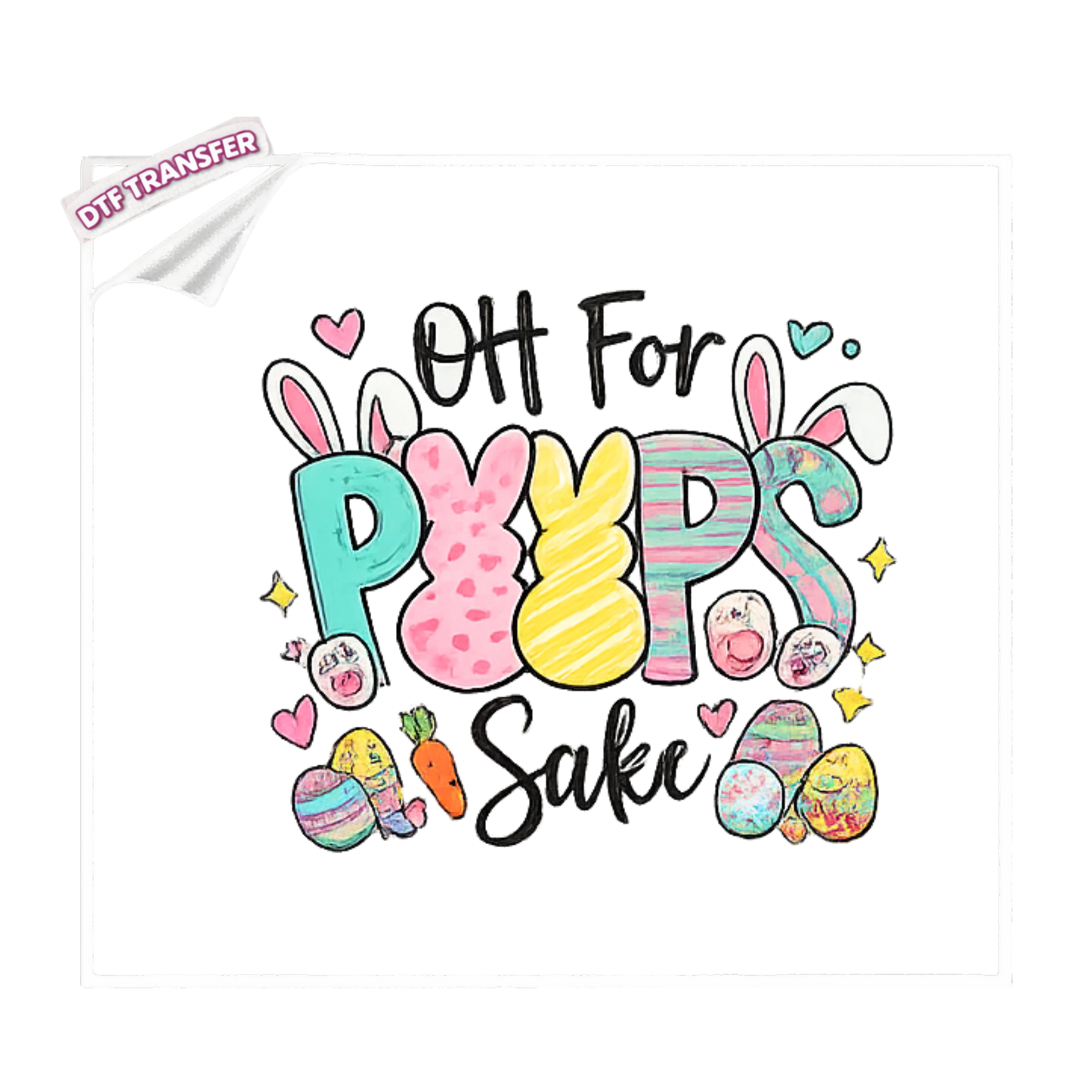 DTF Oh For Peeps Sake DTF Transfer – Funny Easter Bunny Graphic