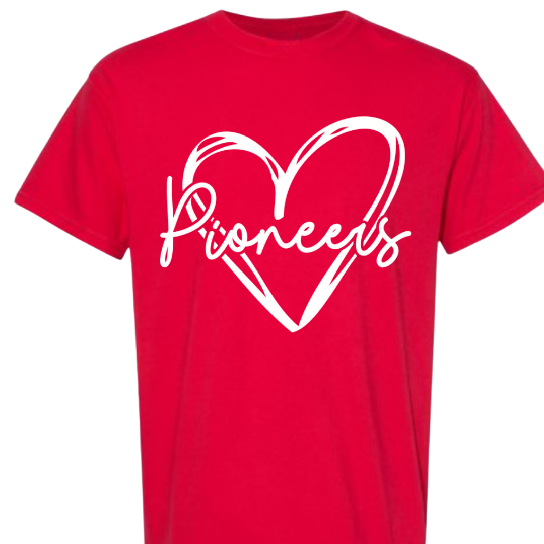 Elyria Pioneers School Spirit Apparel HEART PIONEERS
